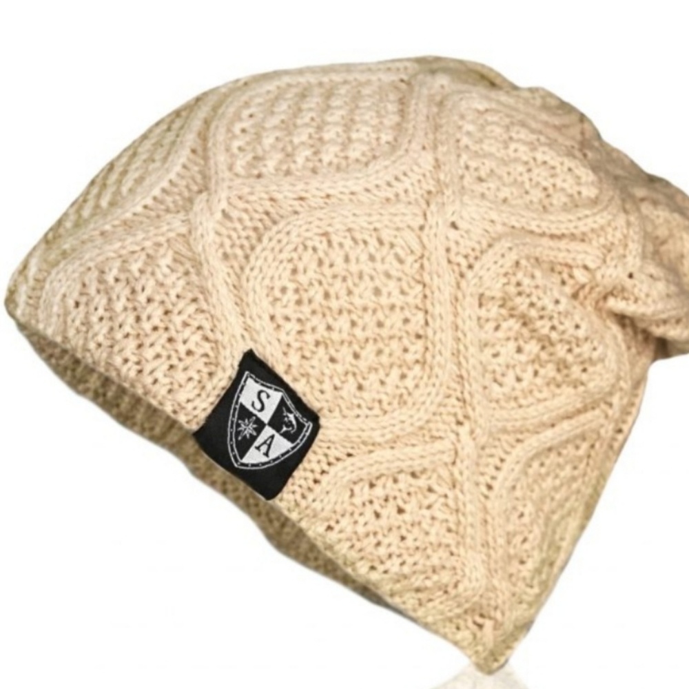TAN SLOUCHED BEANIE